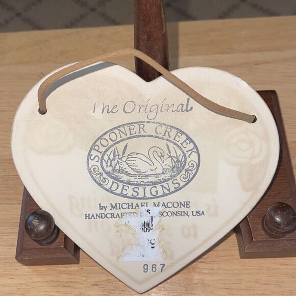 Handcrafted Ceramic heart plaque NWOT - Picture 3 of 3